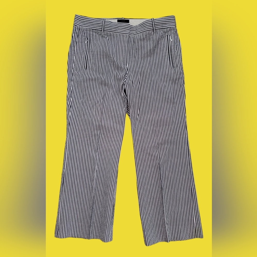 J CREW TEDDIE SEERSUCKER CROP PANTS - Picture 2 of 5
